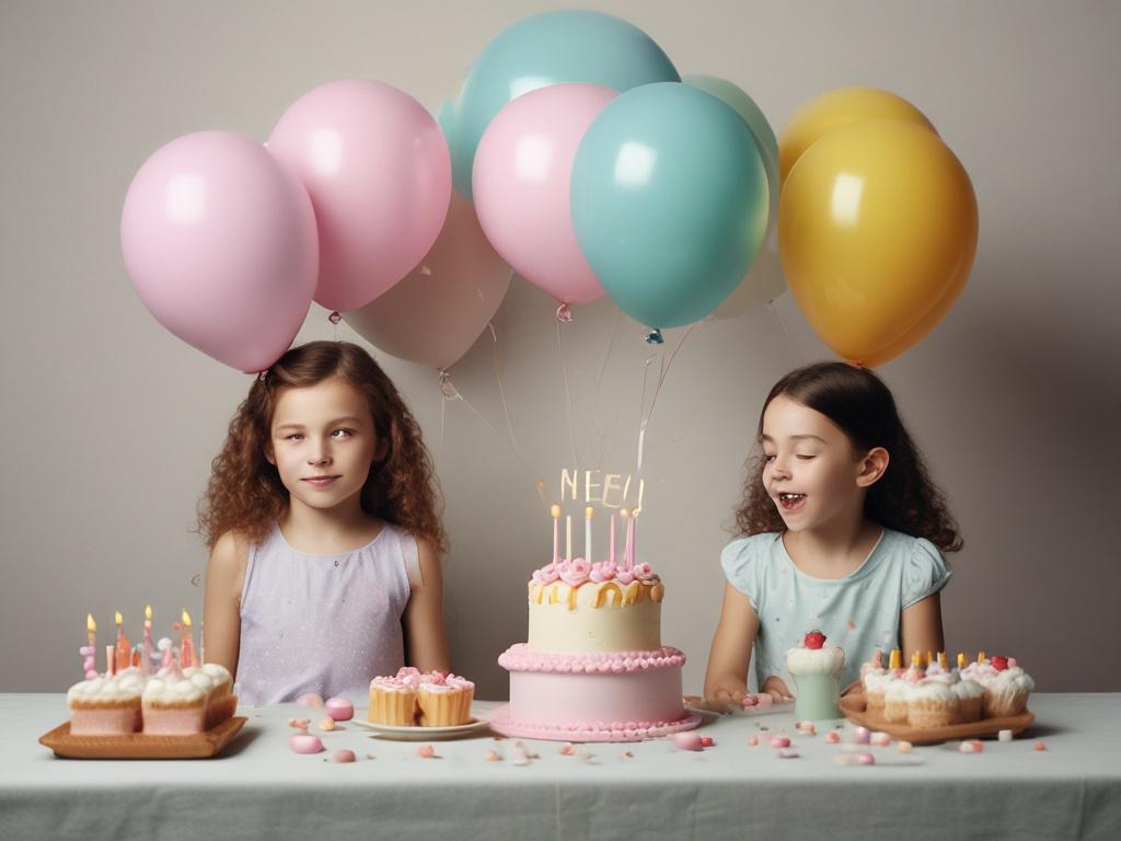 birthday party, balloons, cake, children, celebration, fun
