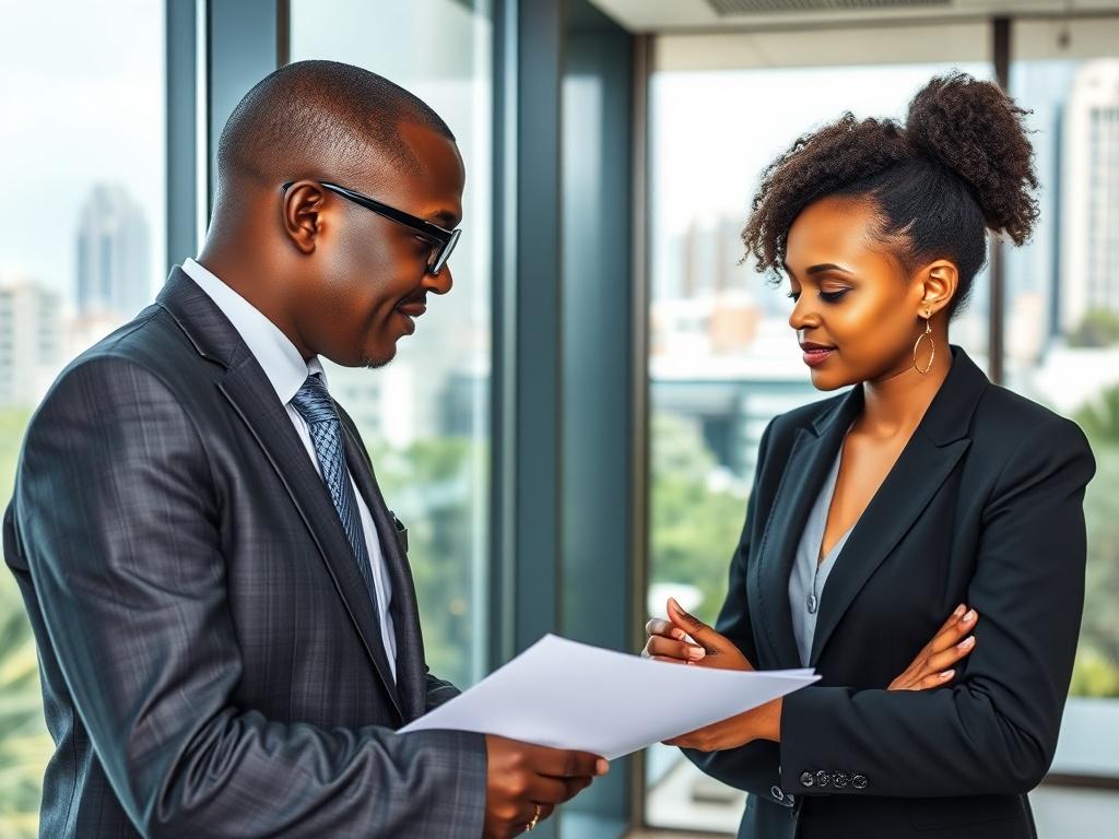 A professional business consultant engaging with a client in a