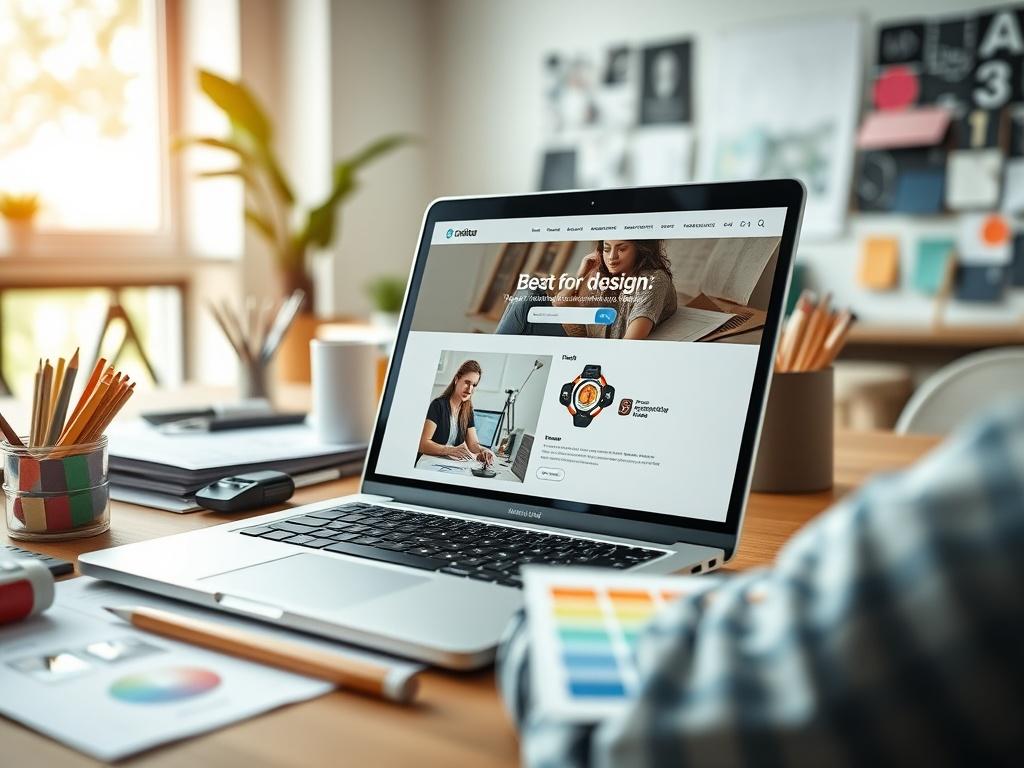 A close up shot of a laptop displaying a beautifully