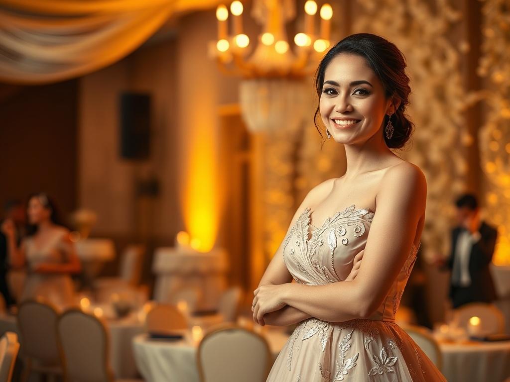 A realistic high resolution of a serene gala setting with