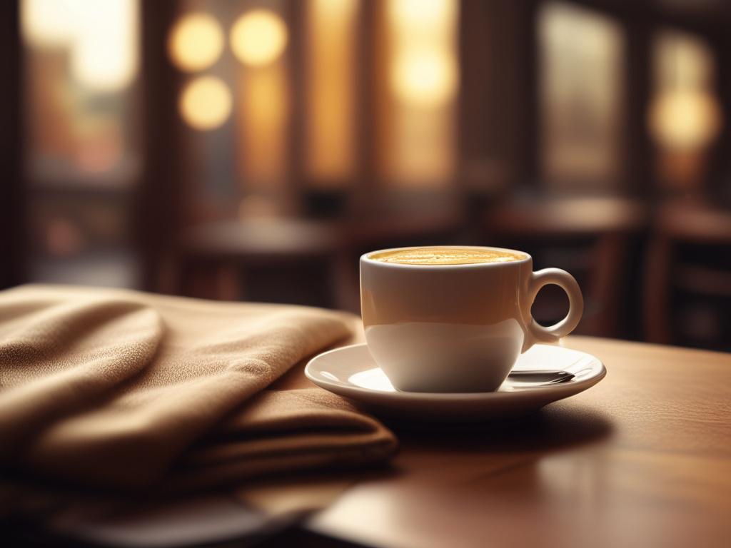 A shot of rich espresso in a small, elegant cup,