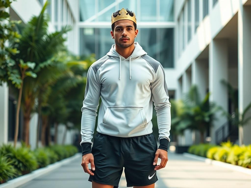 A vibrant, high resolution image of an athletic individual wearing