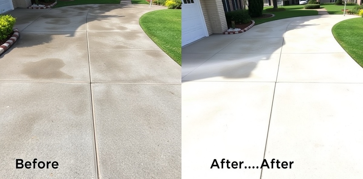 Before and after powerwashing transformation