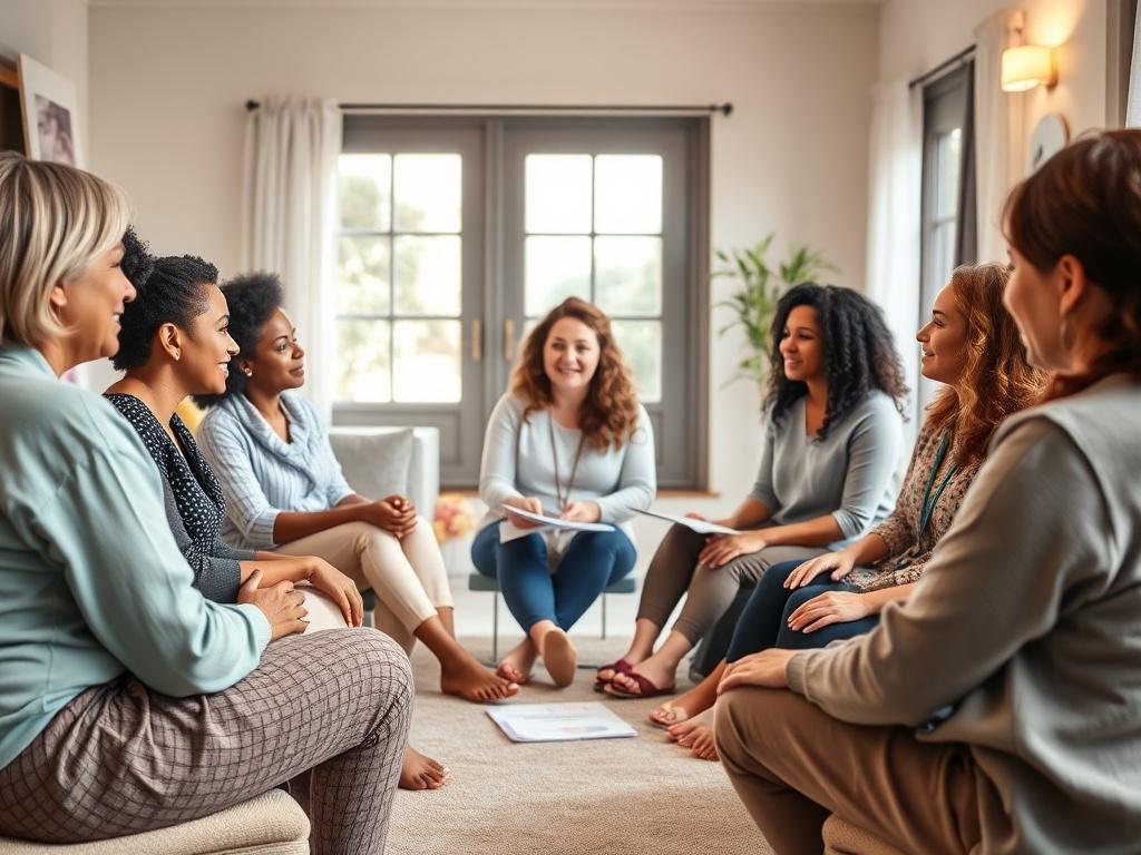 A group of diverse women engaged in a health workshop,
