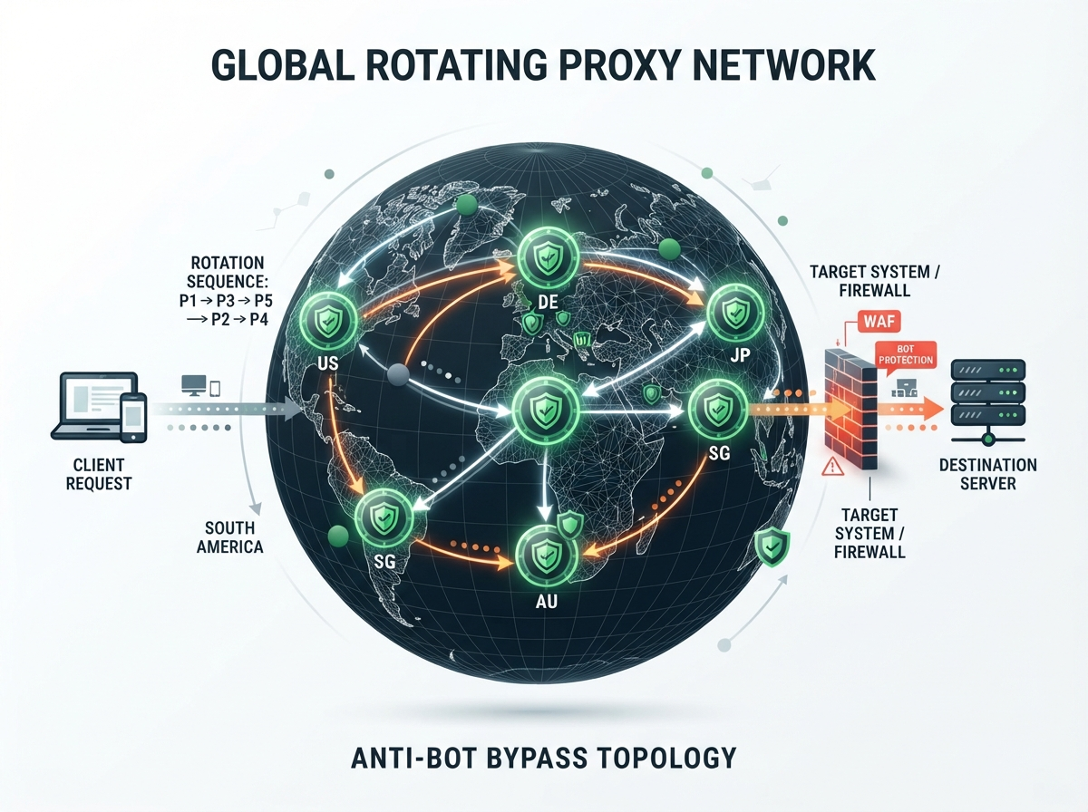 Rotating proxy network