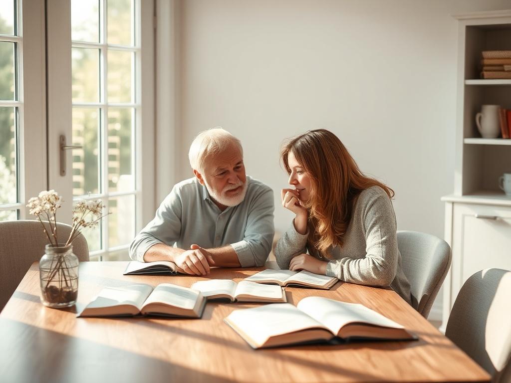 A mentor and mentee engaged in a deep discussion at