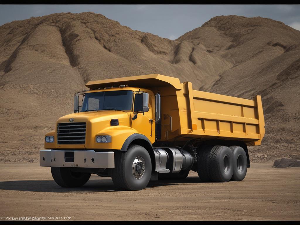 A stunning high resolution close up of a dump truck,