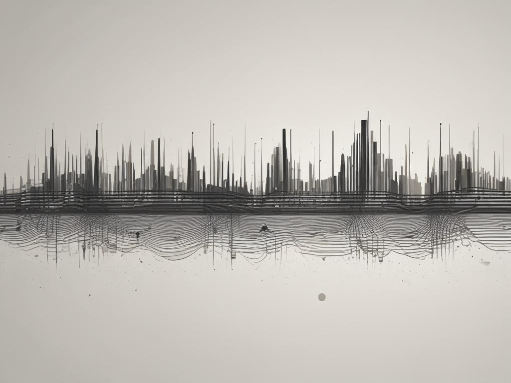 AI music, generated songs, sound waves, digital art