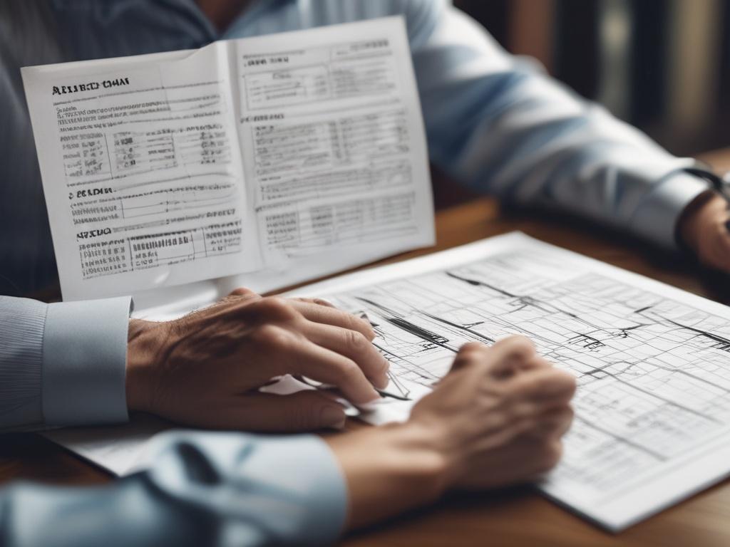 A detailed close up of a person examining a risk