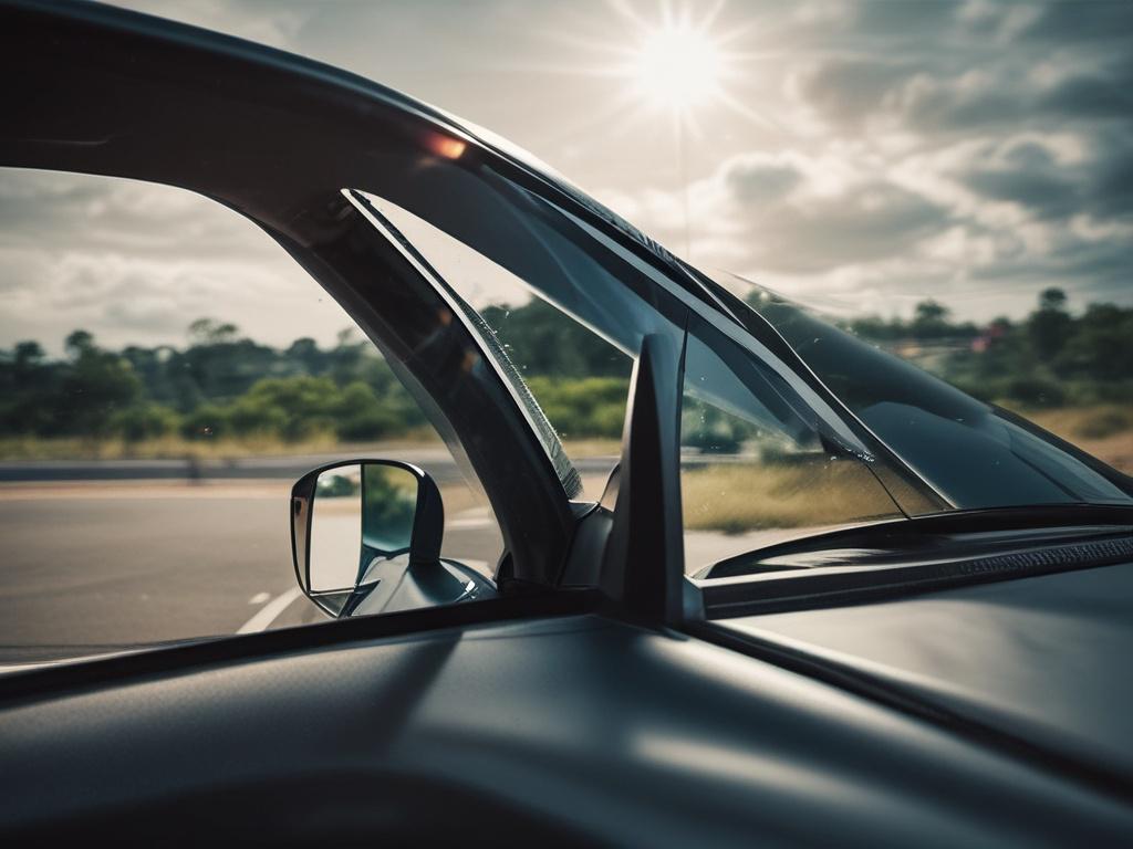 car window tinting, close up shot, high resolution, realistic, vehicle