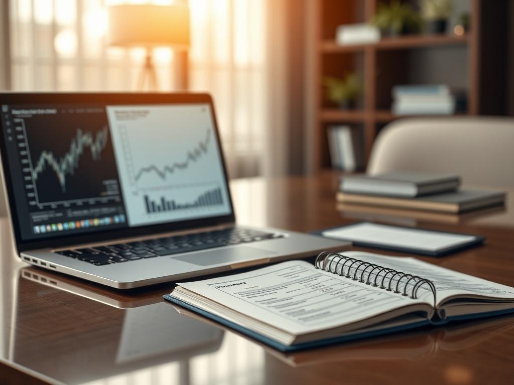 A close up shot of an elegant and modern office