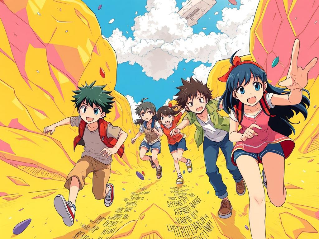 A high resolution image of a vibrant animated scene depicting