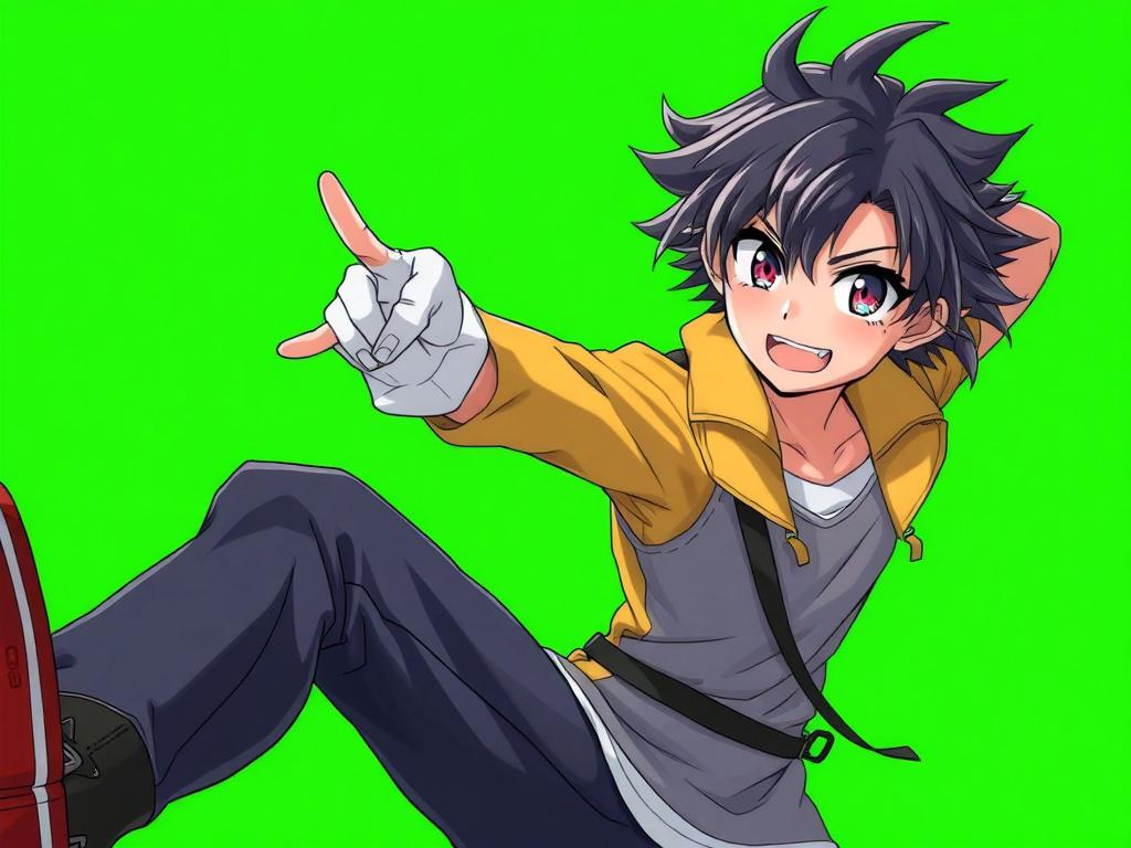 A realistic high resolution of a manga character heroically posing