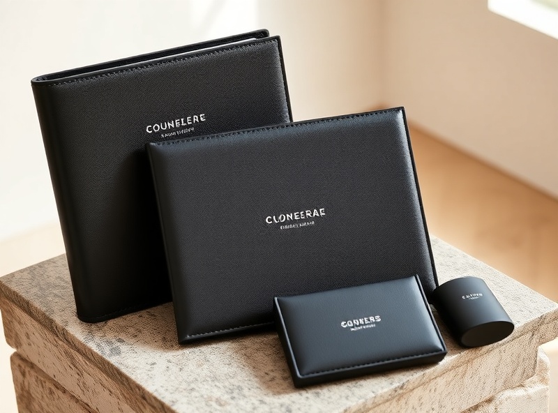 Luxury brokerage branded gift set with premium materials