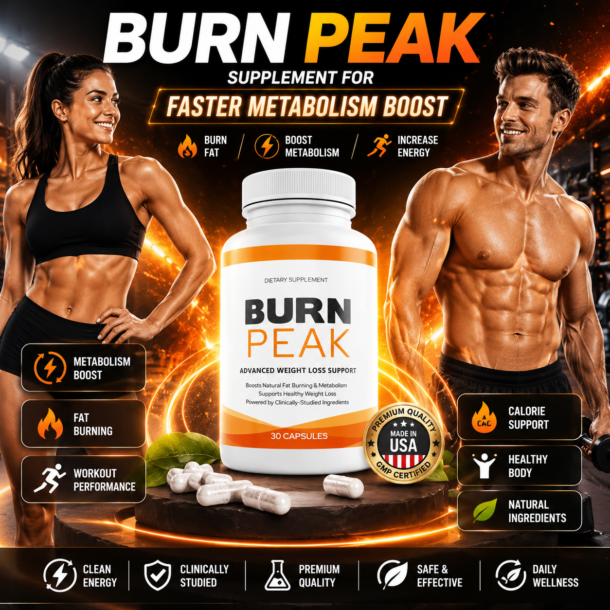 Burn Peak Supplement Bottle