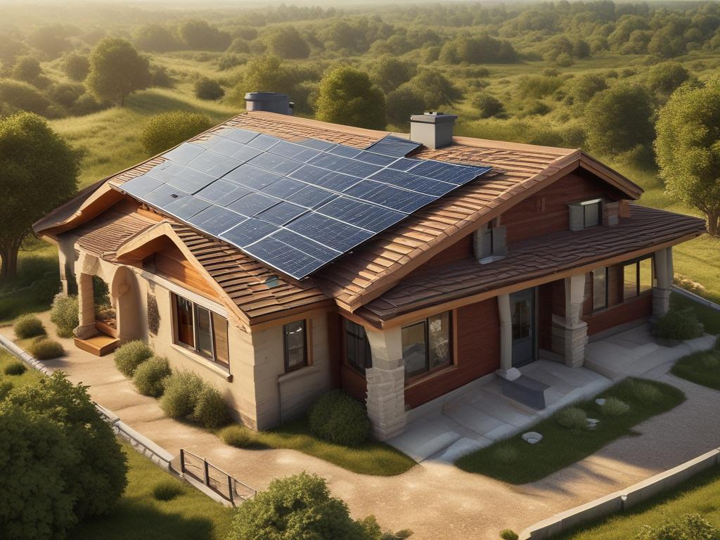 high resolution solar panels installed on a residential roof, bright