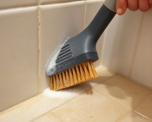 Deep cleaning bathroom grout and tiles