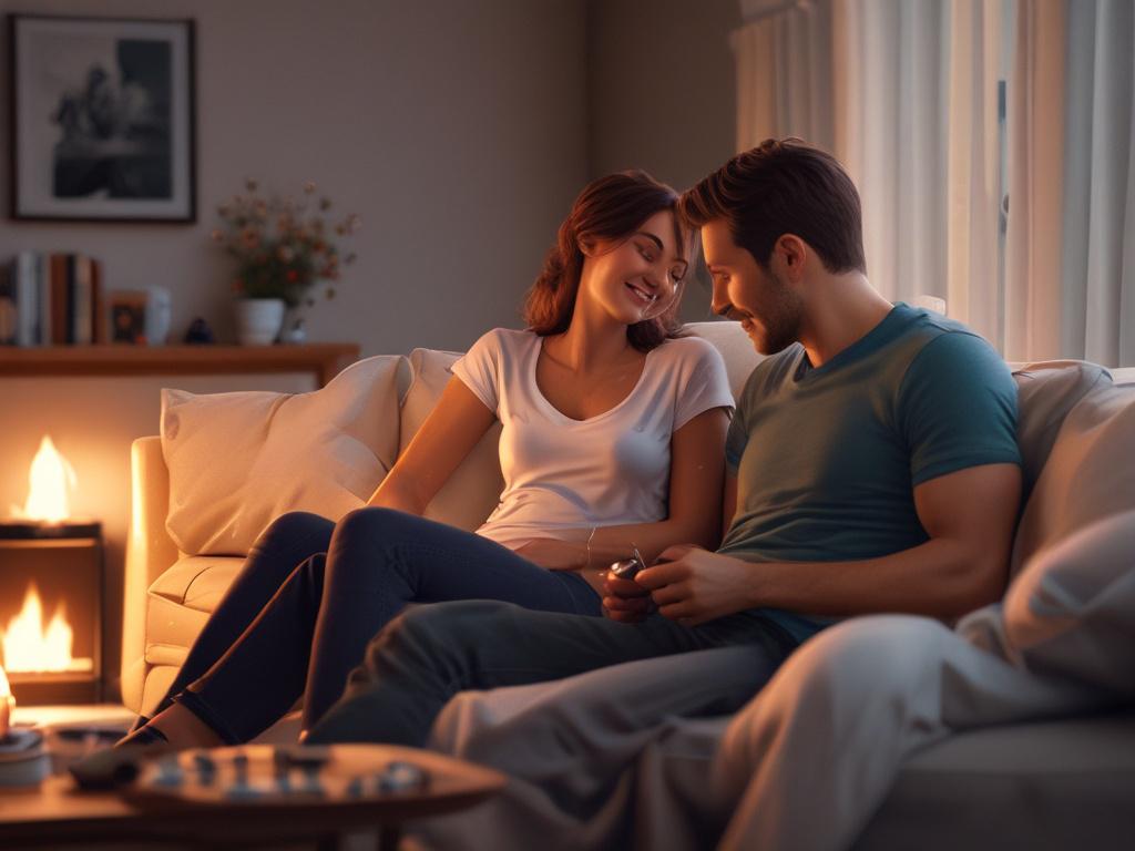 A charming scene of a couple enjoying a cozy evening