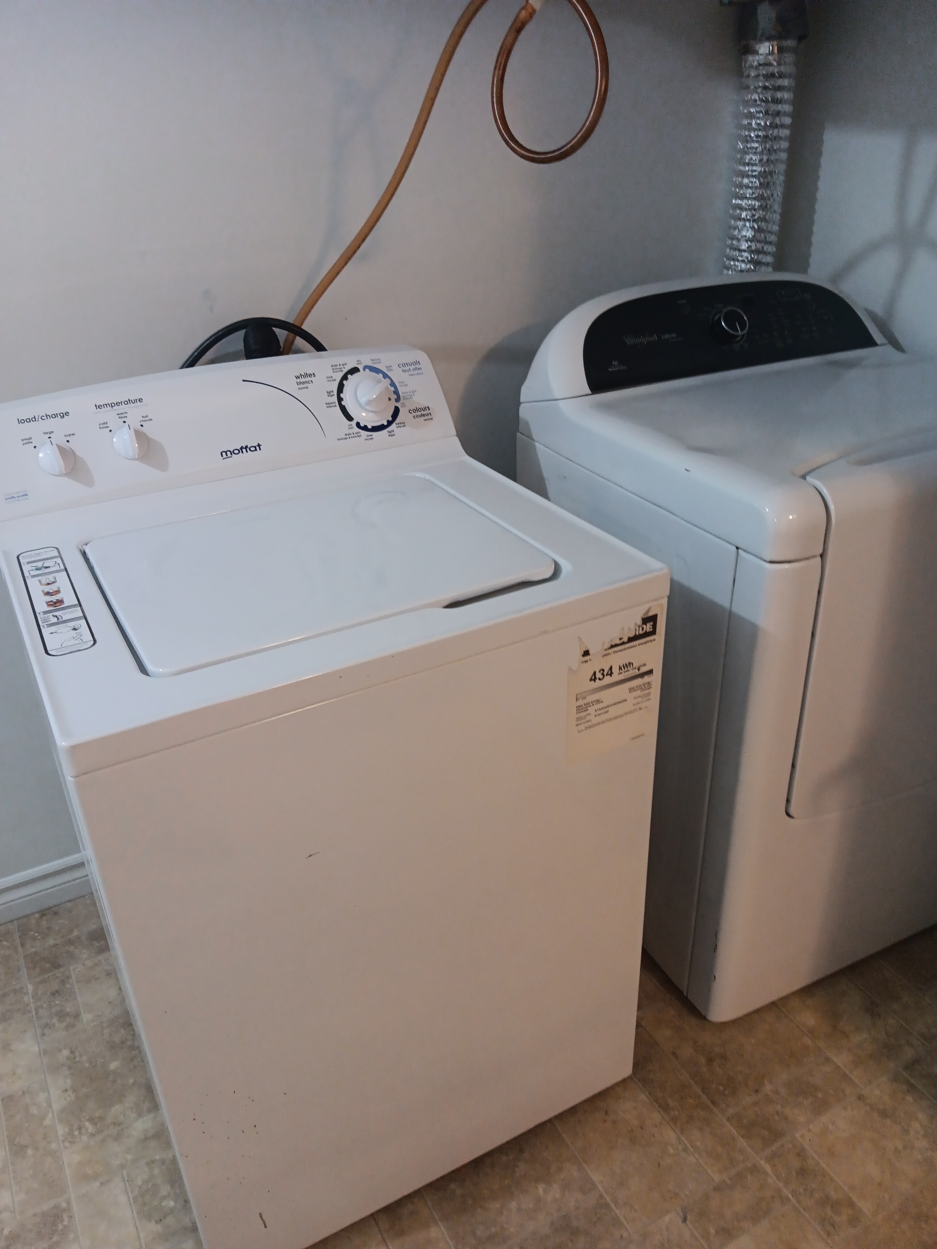 Top-load washer and dryer set - front view