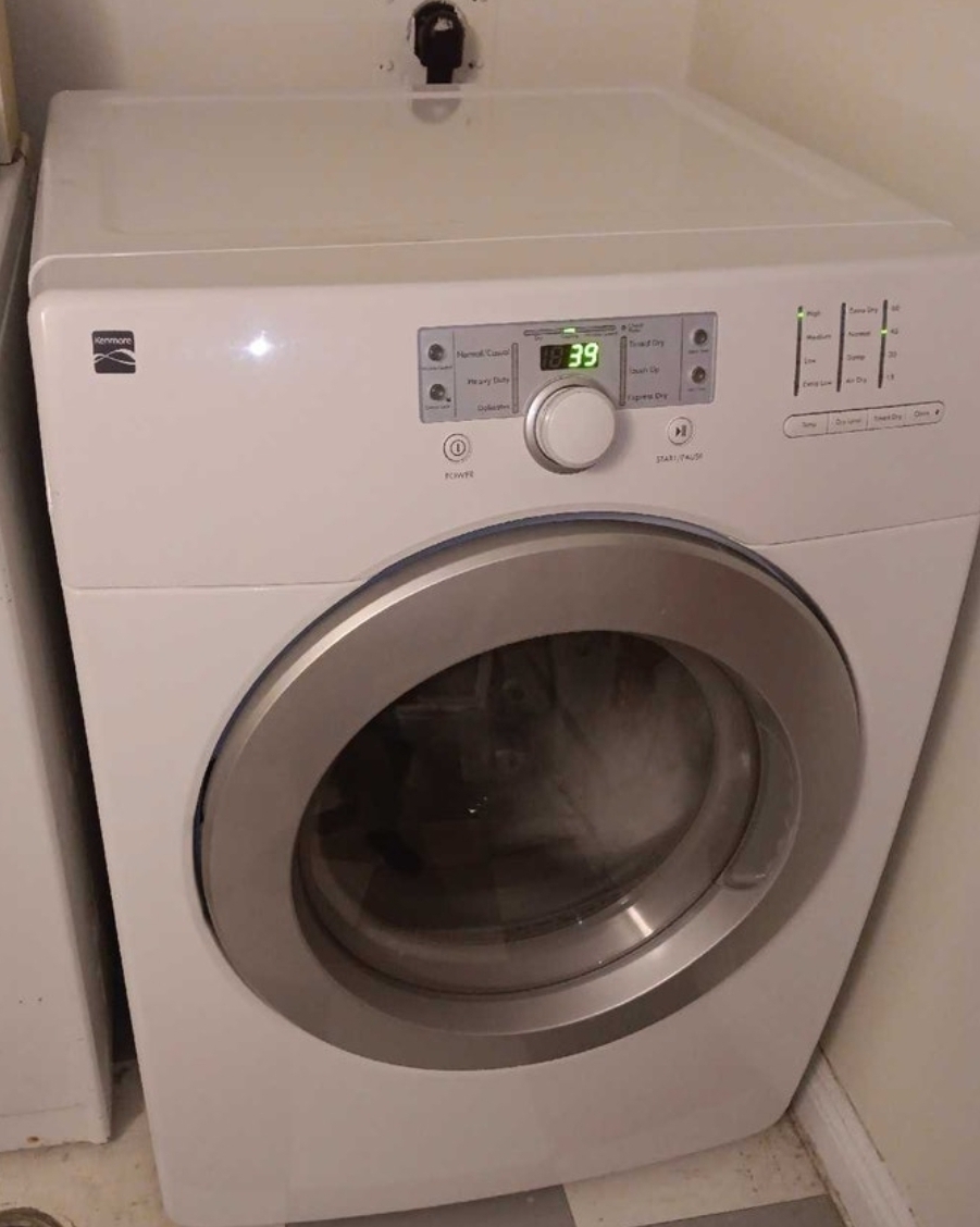 Electric clothes dryer in home setting