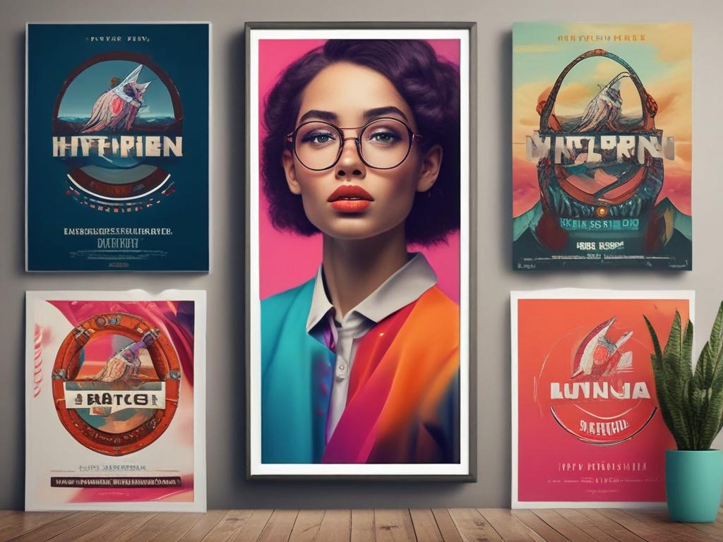 high resolution close up shot of a beautifully designed poster,