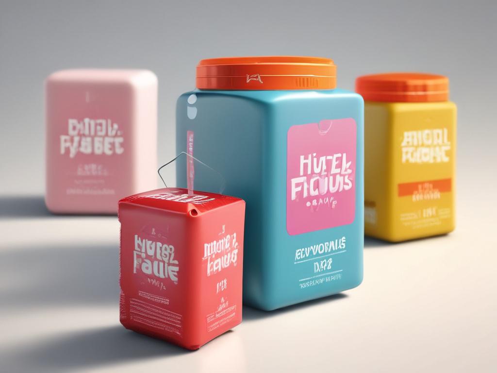 realistic high-resolution packaging design close-up shot, clean and modern style, vibrant colors, focus on a single innovative packaging concept, soft background with a hint of brand colors, shot with a 45mm f/1.2 lens style