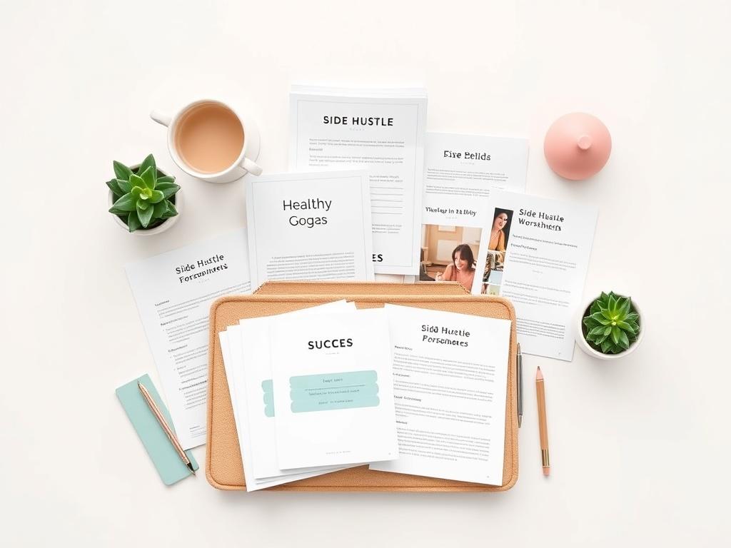 A high resolution of a neatly organized workspace featuring the