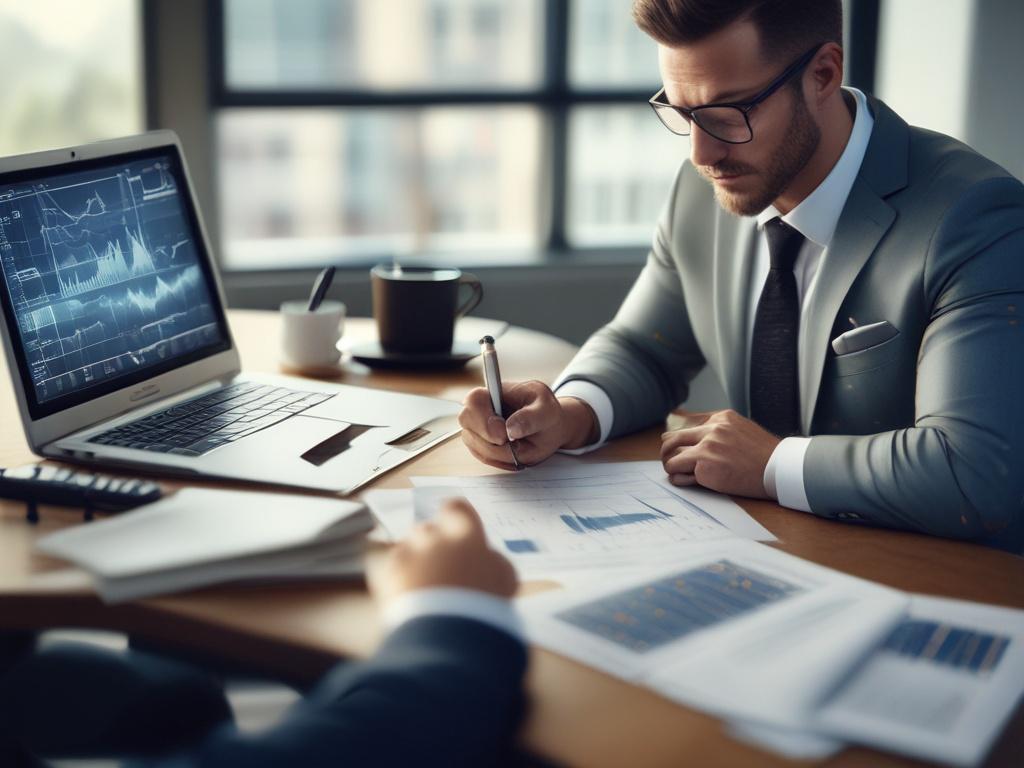 A close up shot of a professional financial advisor in