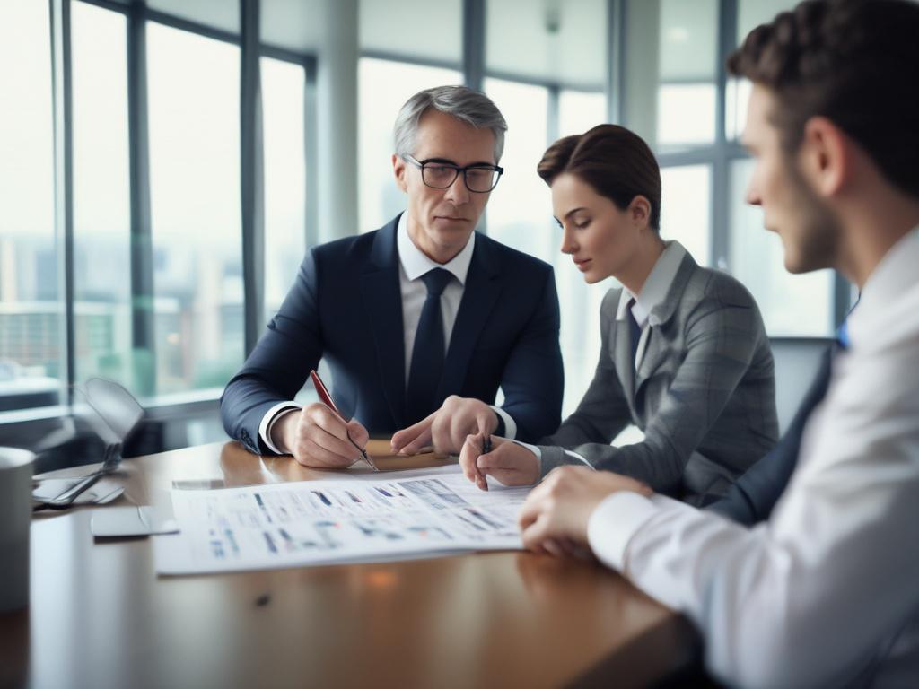 A close up shot of a financial consultant discussing results