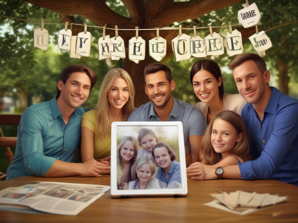 realistic high resolution of a family tree diagram displayed on