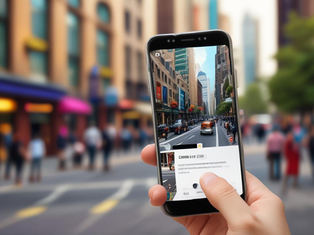 realistic high resolution of a smartphone displaying AI application interface,