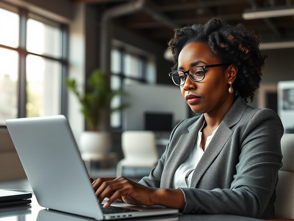 A close up shot of a confident business analyst reviewing