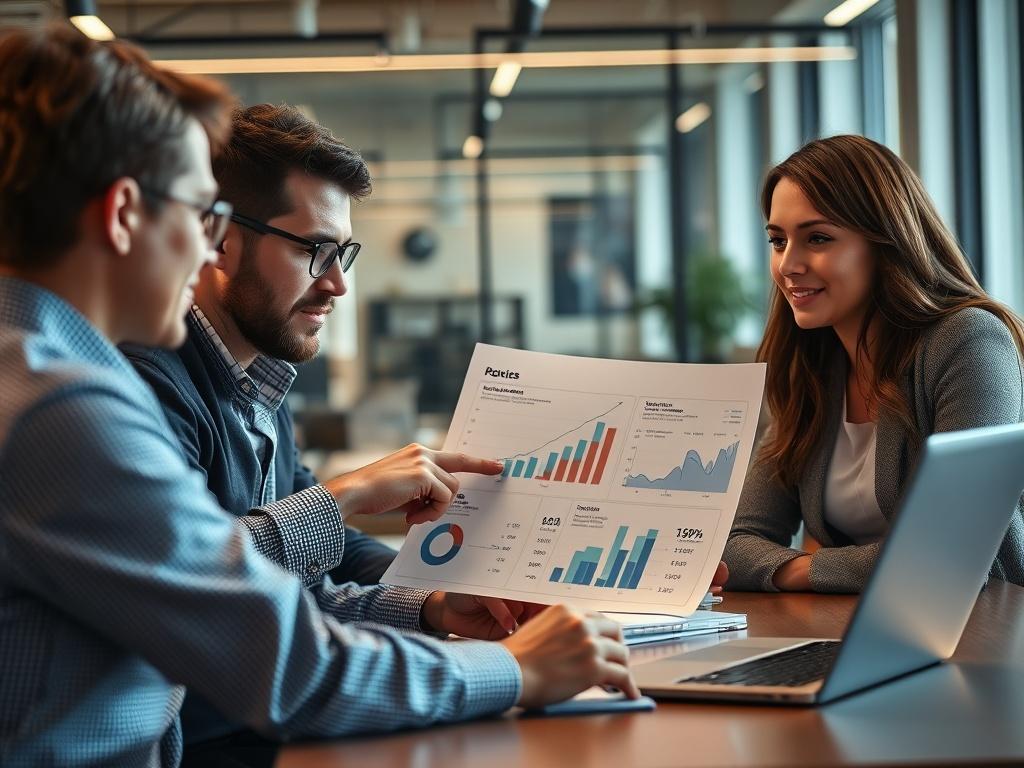 A close up shot of a business professional discussing data