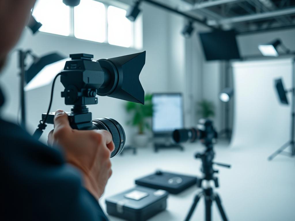 A close up shot of a product being photographed for