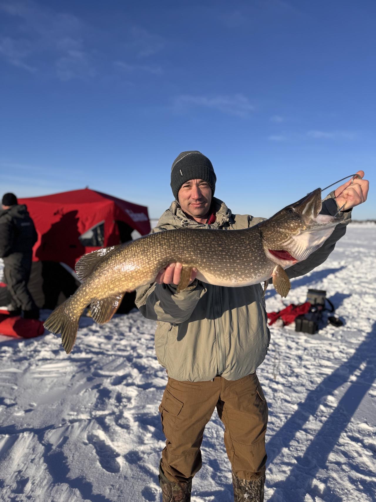 Ice fishing adventure on frozen lakes