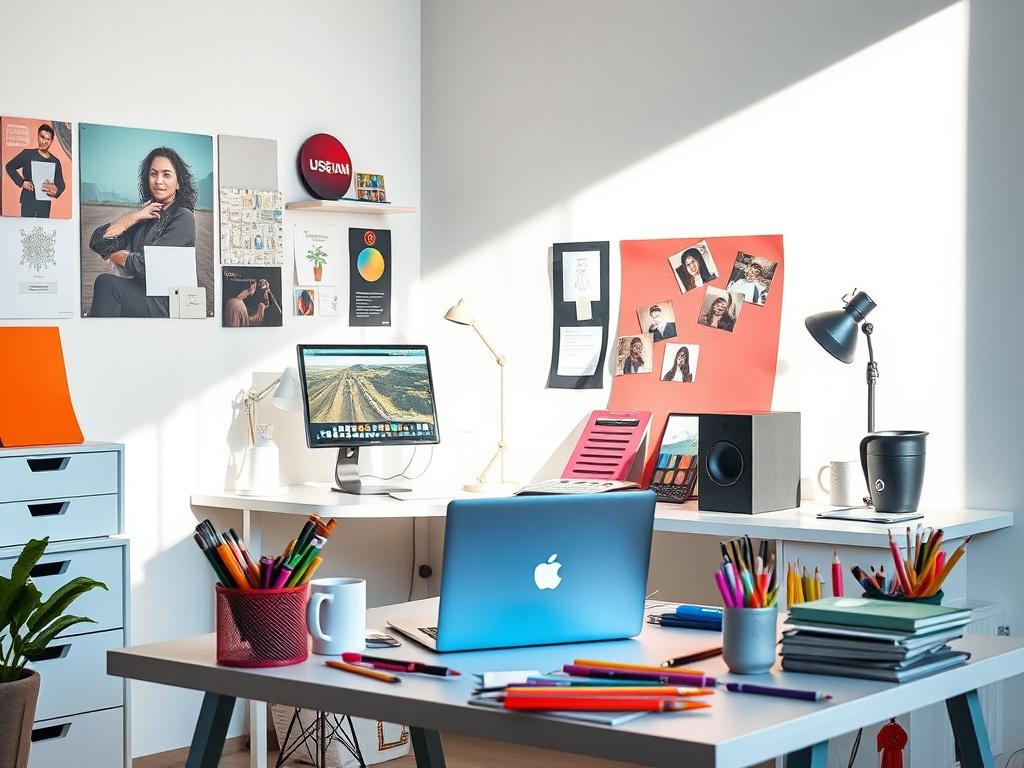 A realistic high resolution of a content creator working in