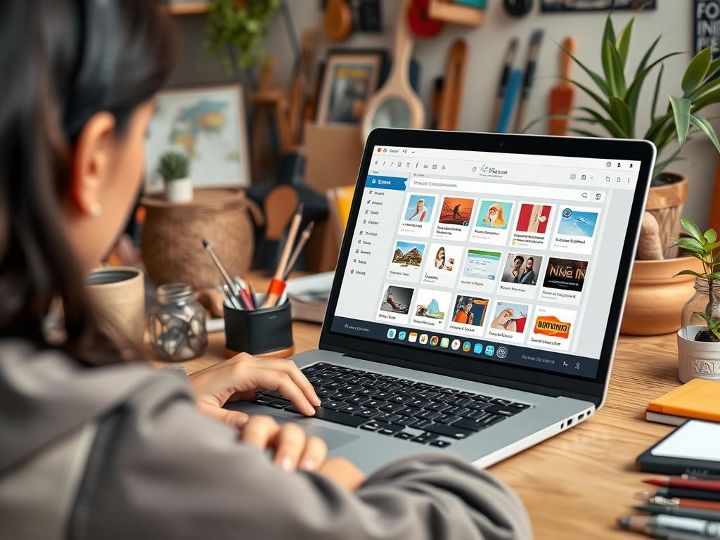 A high resolution image of a content creator accessing their