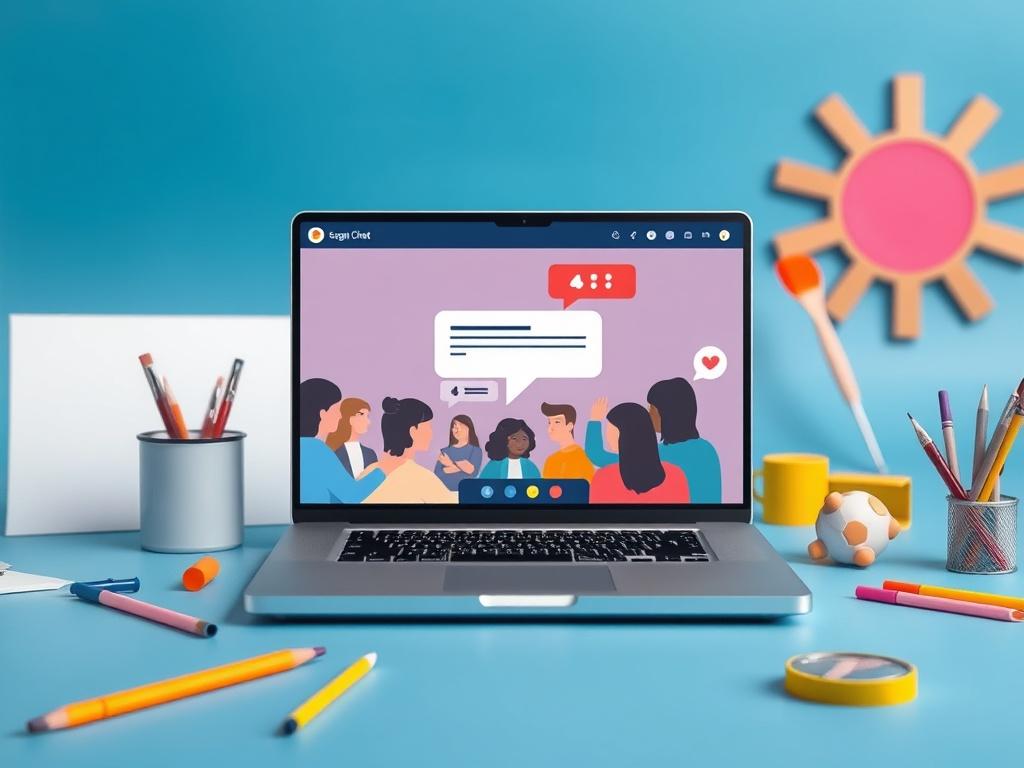 An engaging live chat session on a laptop screen with