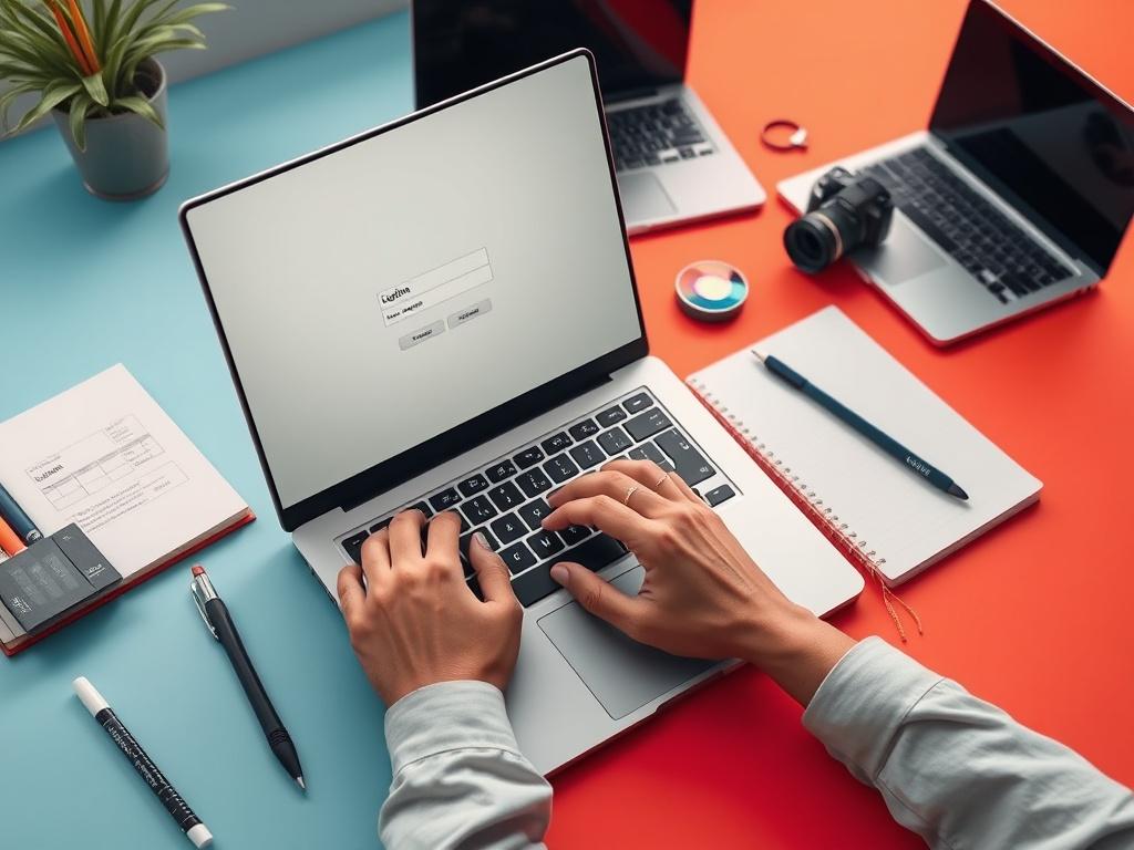 A close up of a hand using a laptop, with