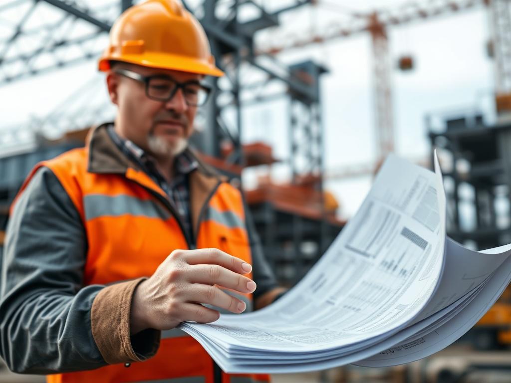 A hyper realistic close up shot of a construction manager