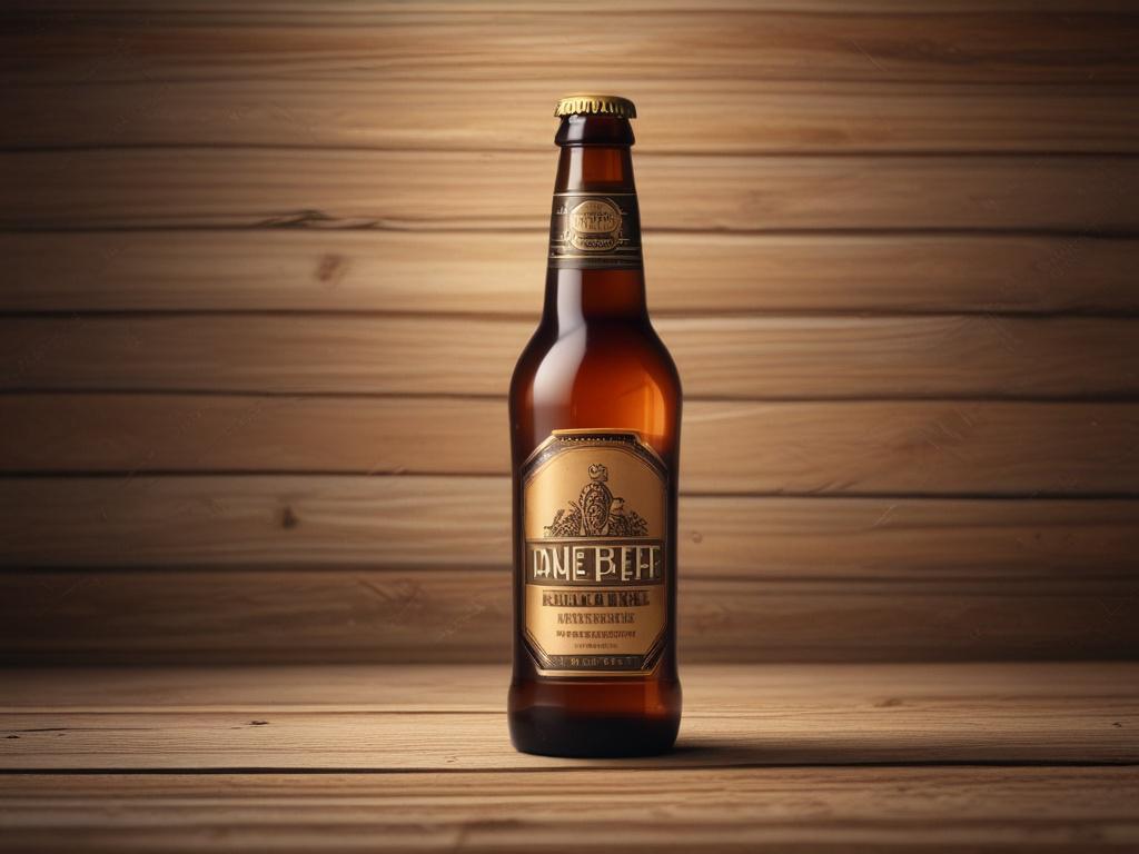 a bottle of craft beer with foam in a glass,