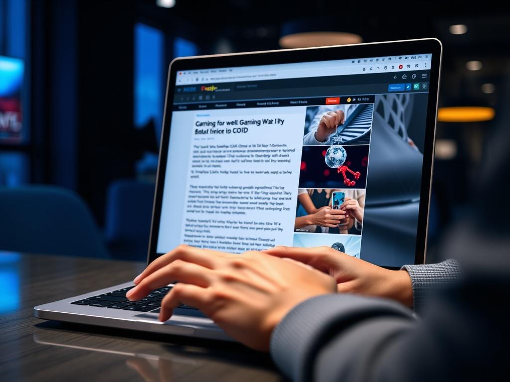 A close up shot of a person typing on a