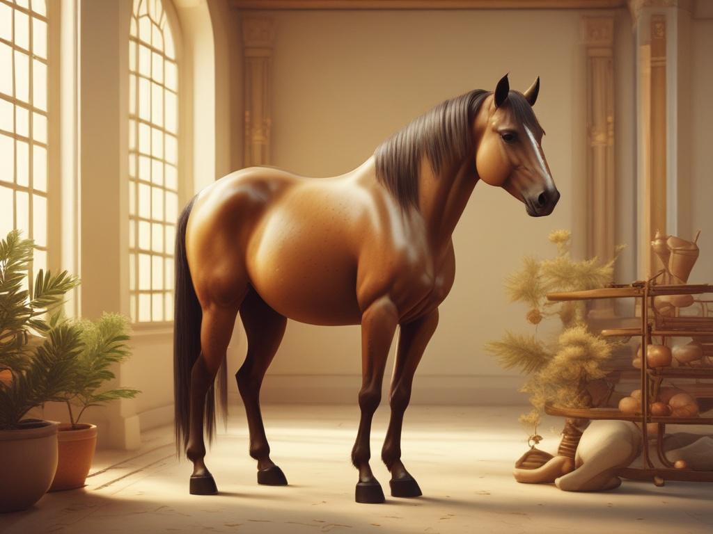 A serene, cozy setting featuring a single, elegant Chinese zodiac animal (such as a horse) surrounded by soft golden lighting and warm hues. The background should exude tranquility, perhaps with subtle hints of nature, creating an inviting atmosphere for reflection and connection.