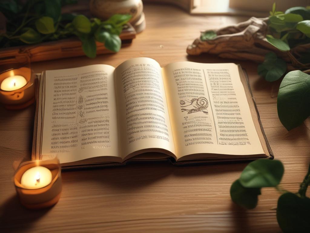 A serene and cozy setting featuring a traditional Chinese astrology