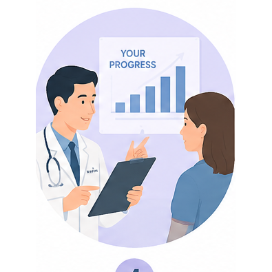 Doctor reviewing patient progress during injury recovery