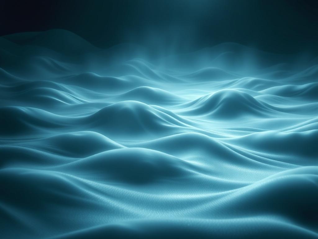 A serene, dreamy landscape with soft, flowing textures and gentle