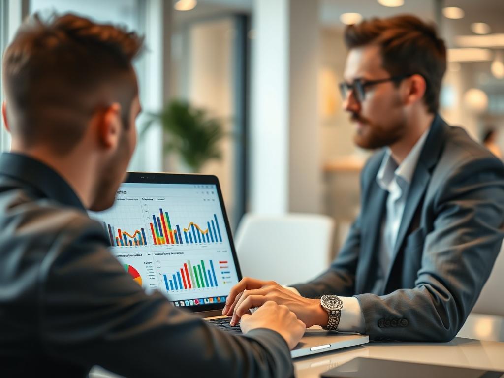 A close up shot of a professional data analyst analyzing