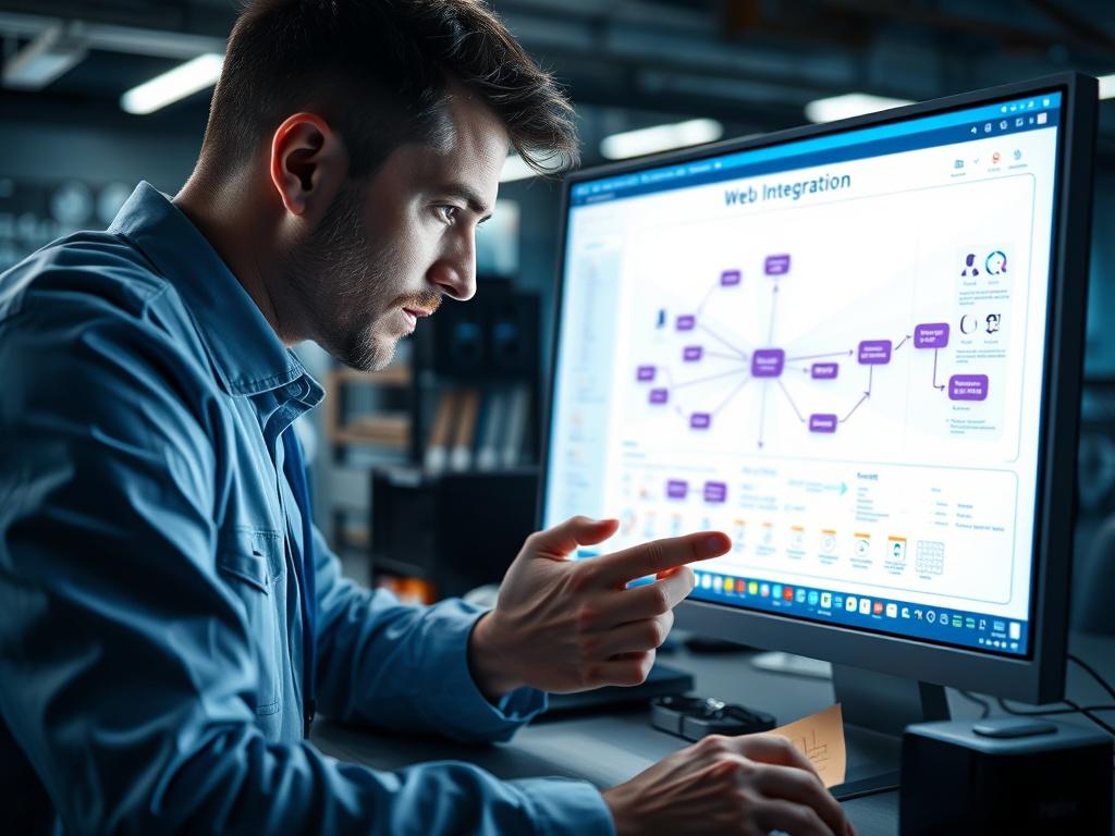 A close up shot of a tech specialist examining a