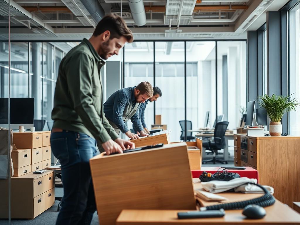 A close up shot of a junk removal team in