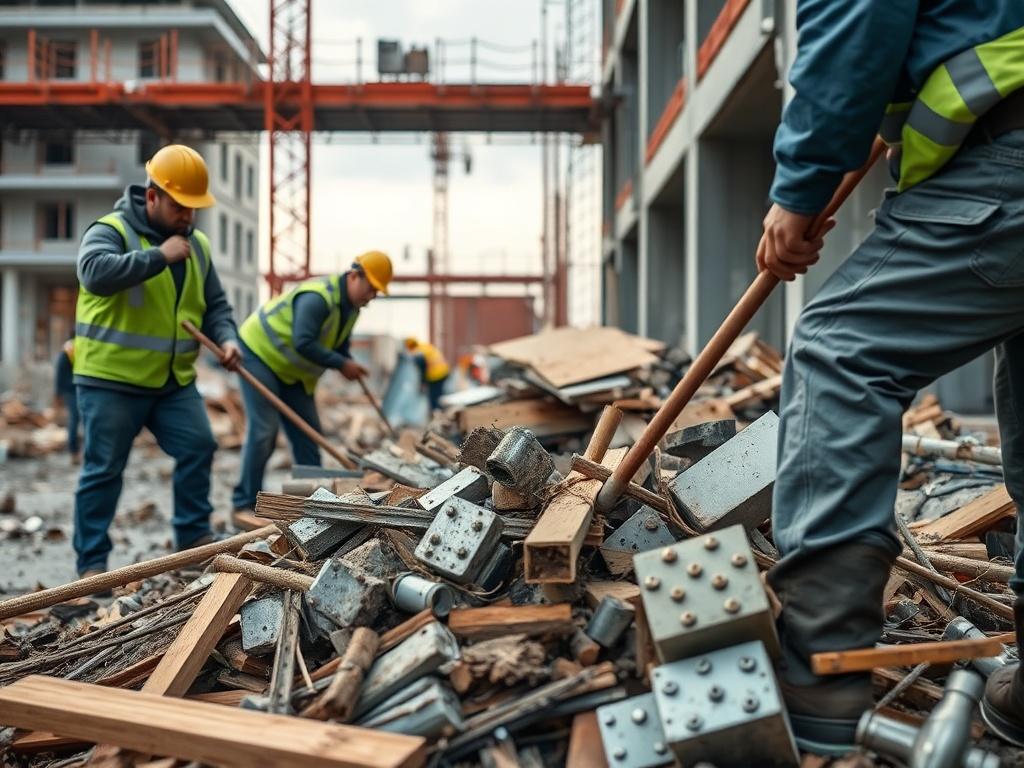 A close up shot of a junk removal crew clearing